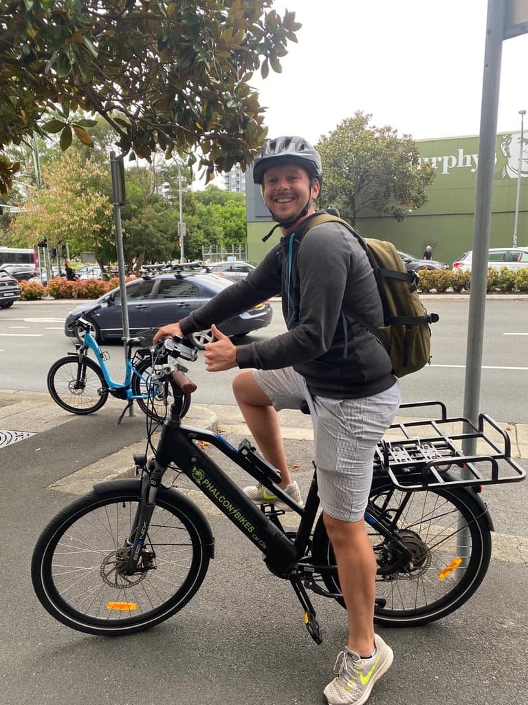 Rider on Phalcon Bikes e-bike in Sydney