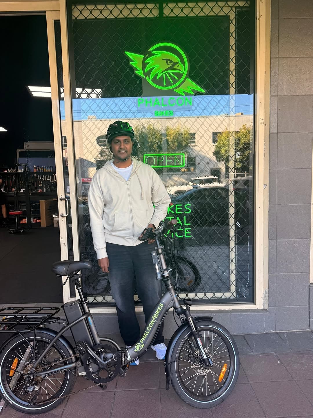 Delivery rider with Phalcon e-bike in Sydney